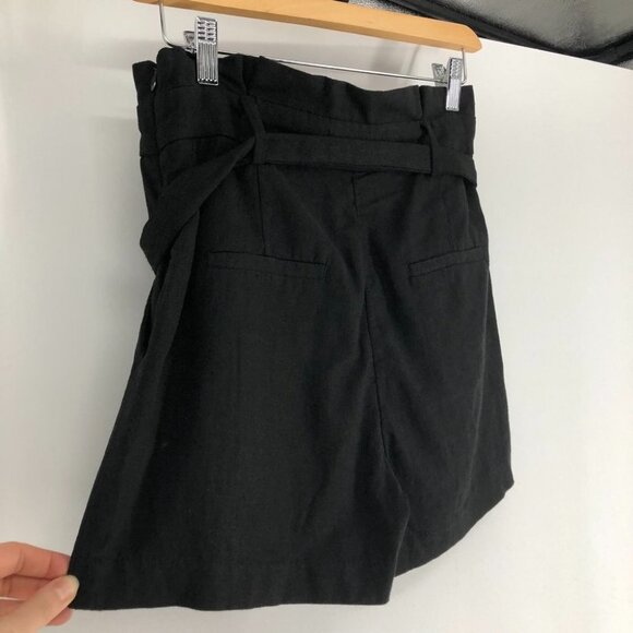 Dynamite Black Linen paper bag shorts metal ring waist tie XS - Picture 11 of 15